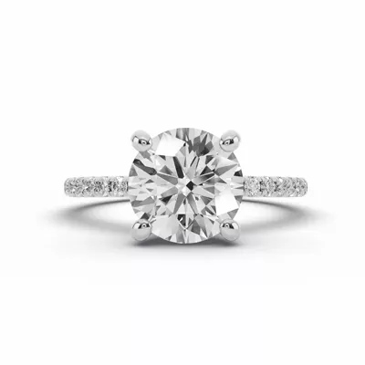 Signature Hearts & Arrows Classic Hidden Halo Pavé Lab Engagement Ring (1.00ct. tw.)