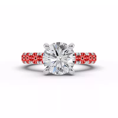 Signature Pavé Lab Euroshank Hidden Halo Engagement Ring (1 ct. tw.)