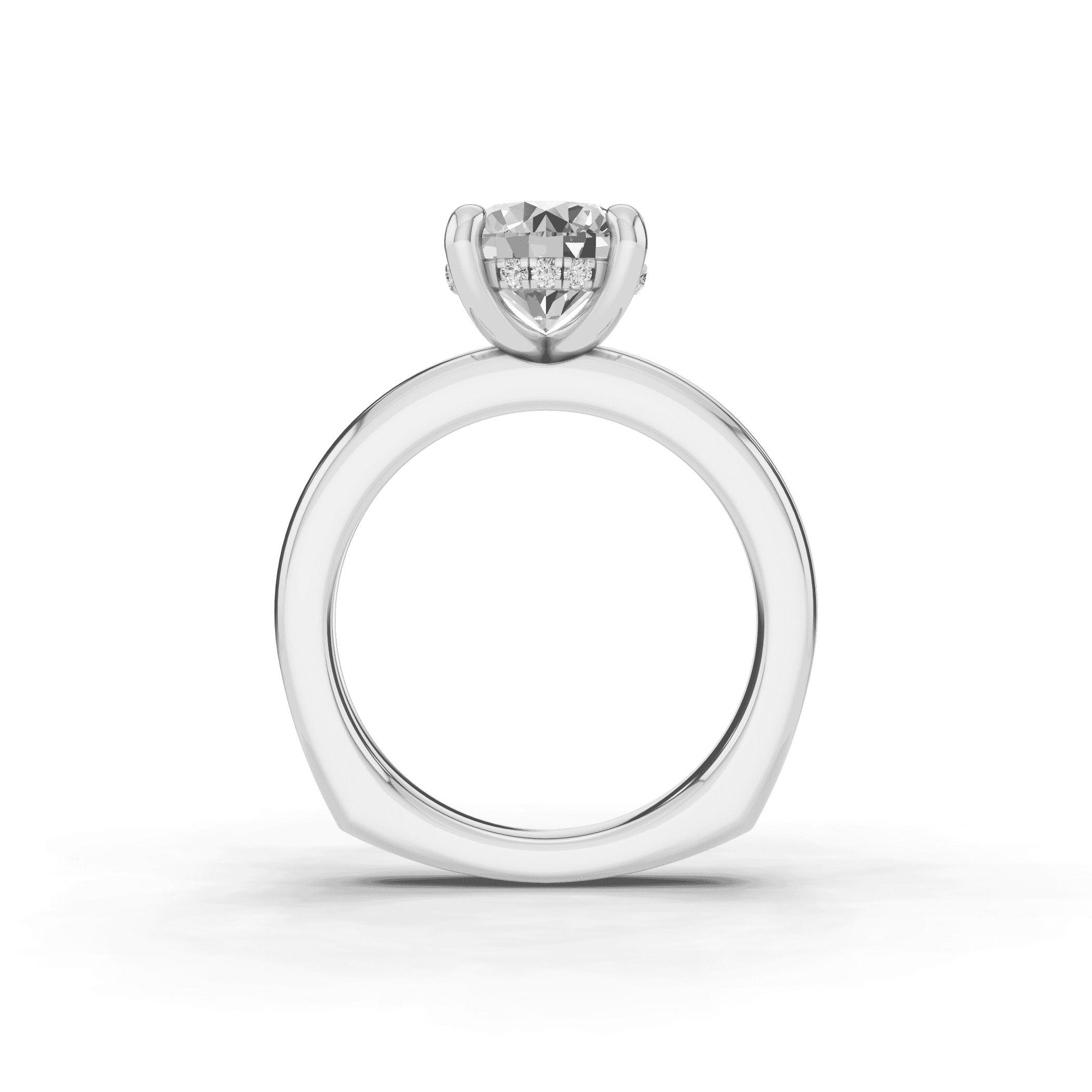 Tradition Hidden Halo Euroshank Lab Engagement Ring (3mm)