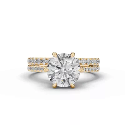 Signature Hearts & Arrows Cathedral Pavé Lab Engagement Ring (0.20 ct. tw.)