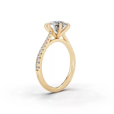 Signature Hearts & Arrows Cathedral Pavé Lab Engagement Ring (0.20 ct. tw.)