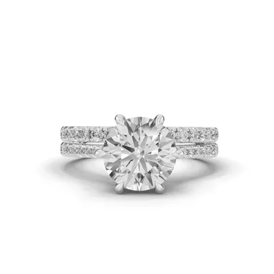 Signature Hearts & Arrows Cathedral Pavé Lab Engagement Ring (0.20 ct. tw.)
