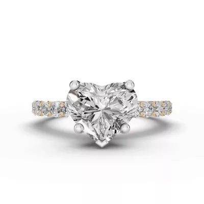 Sculpted Heart Lab Diamond Engagement Ring (.50 ct. tw.)
