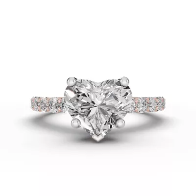 Sculpted Heart Lab Diamond Engagement Ring (.50 ct. tw.)