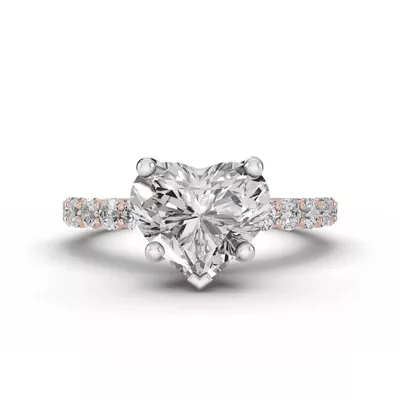 Sculpted Heart Lab Diamond Engagement Ring (.50 ct. tw.)
