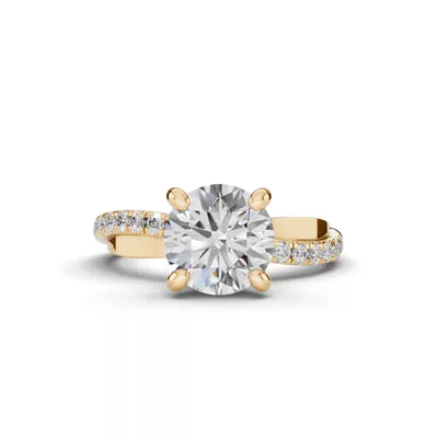 Interlocking Pavé Lab Diamond Engagement Ring
