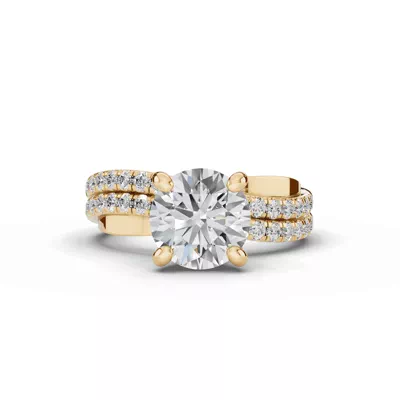 Interlocking Pavé Lab Diamond Engagement Ring