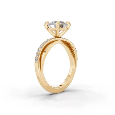 Interlocking Pavé Lab Diamond Engagement Ring