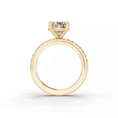 Interlocking Pavé Lab Diamond Engagement Ring