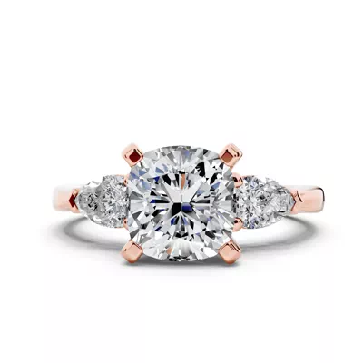 Madison Three-Stone Lab Pear Engagement Ring