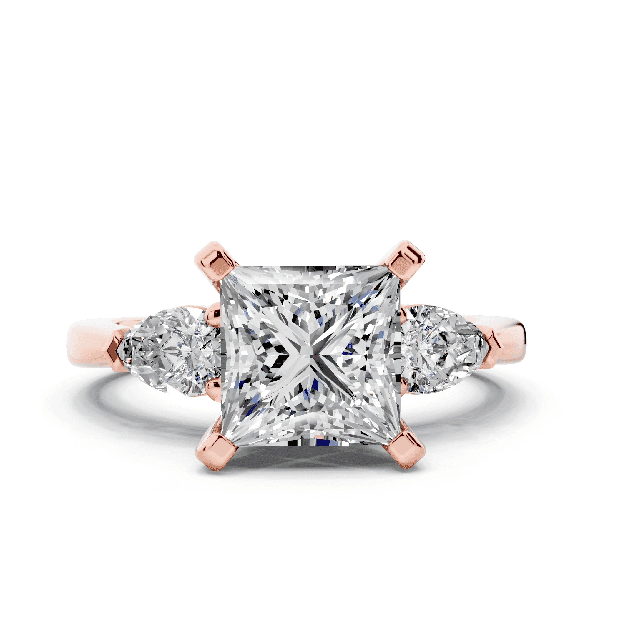 Madison Three-Stone Lab Pear Engagement Ring