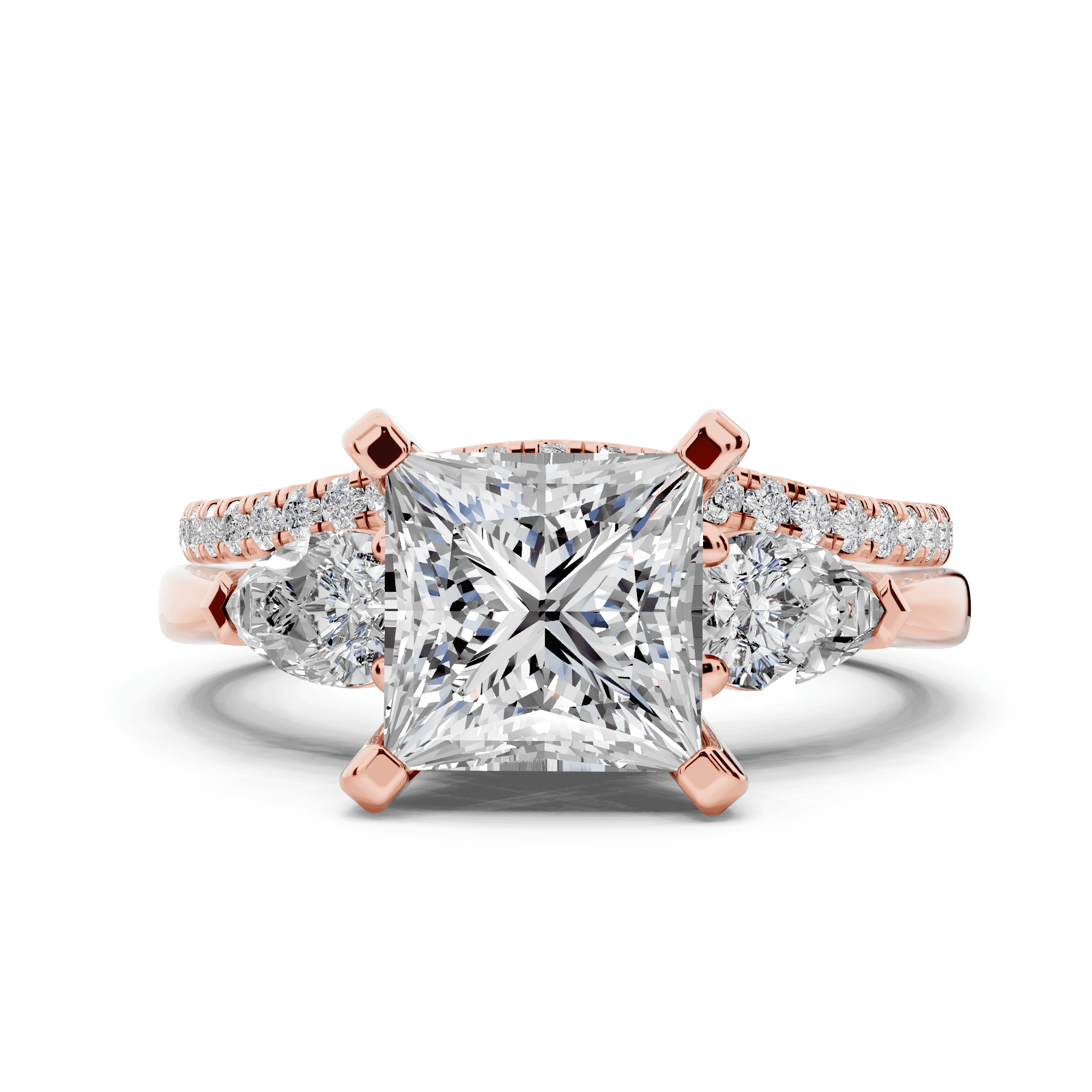 Madison Three-Stone Lab Pear Engagement Ring