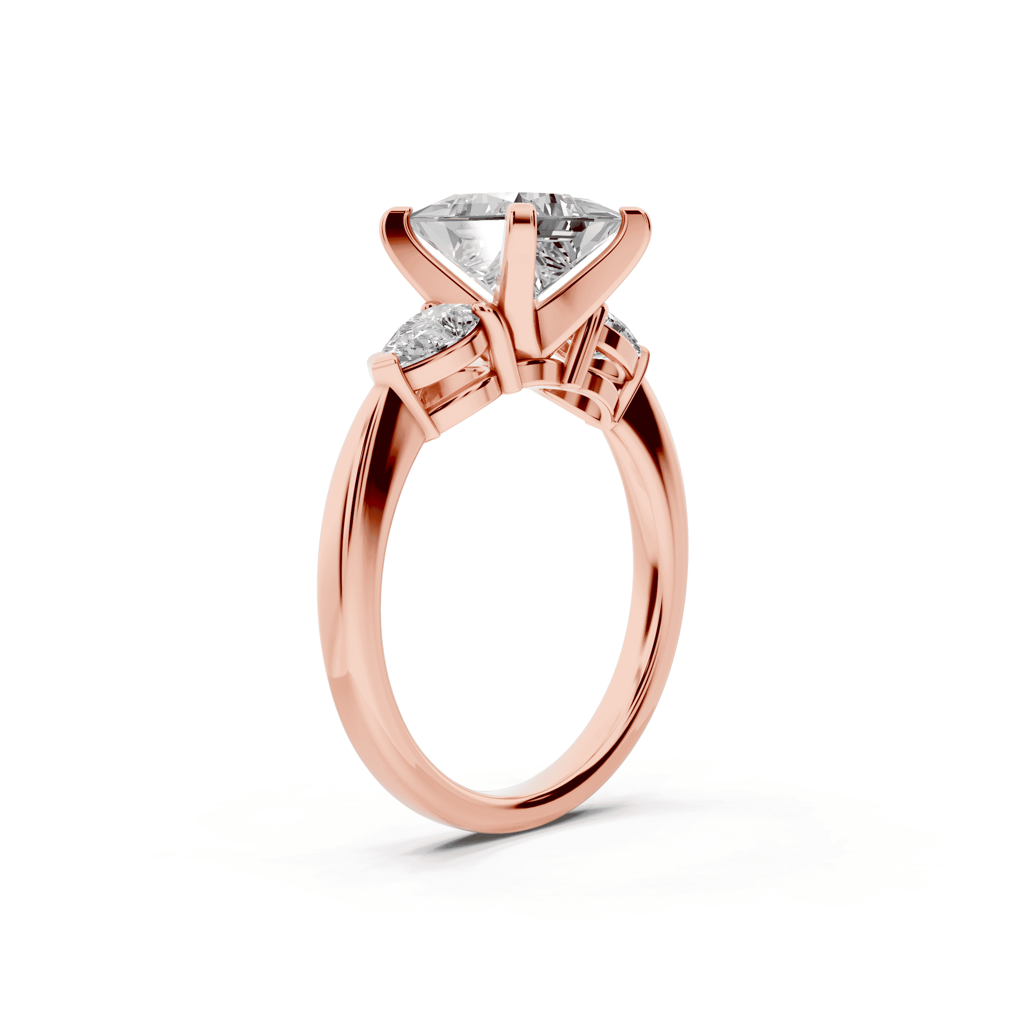 Madison Three-Stone Lab Pear Engagement Ring