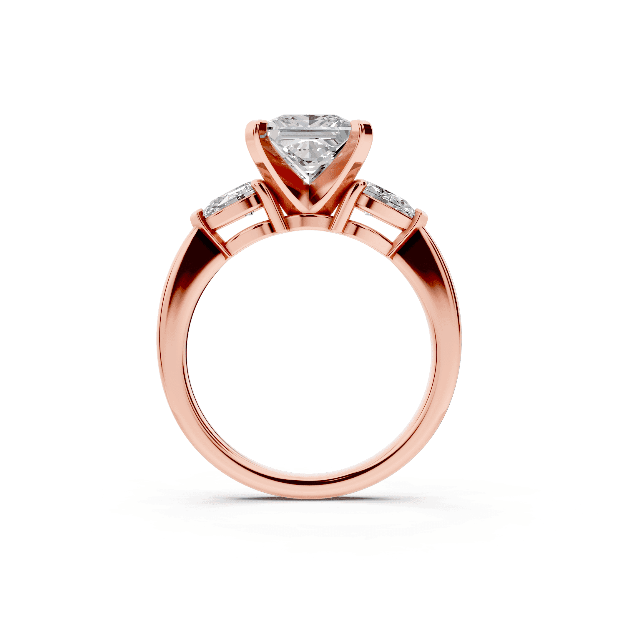 Madison Three-Stone Lab Pear Engagement Ring