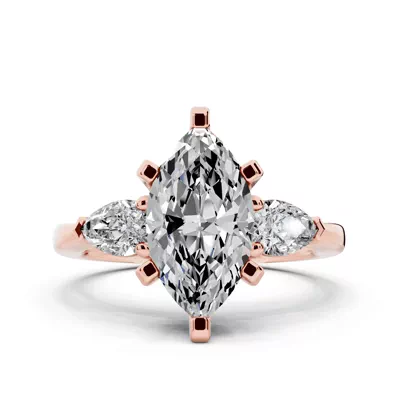 Madison Three-Stone Lab Pear Engagement Ring