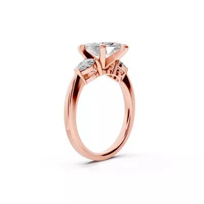 Madison Three-Stone Lab Pear Engagement Ring
