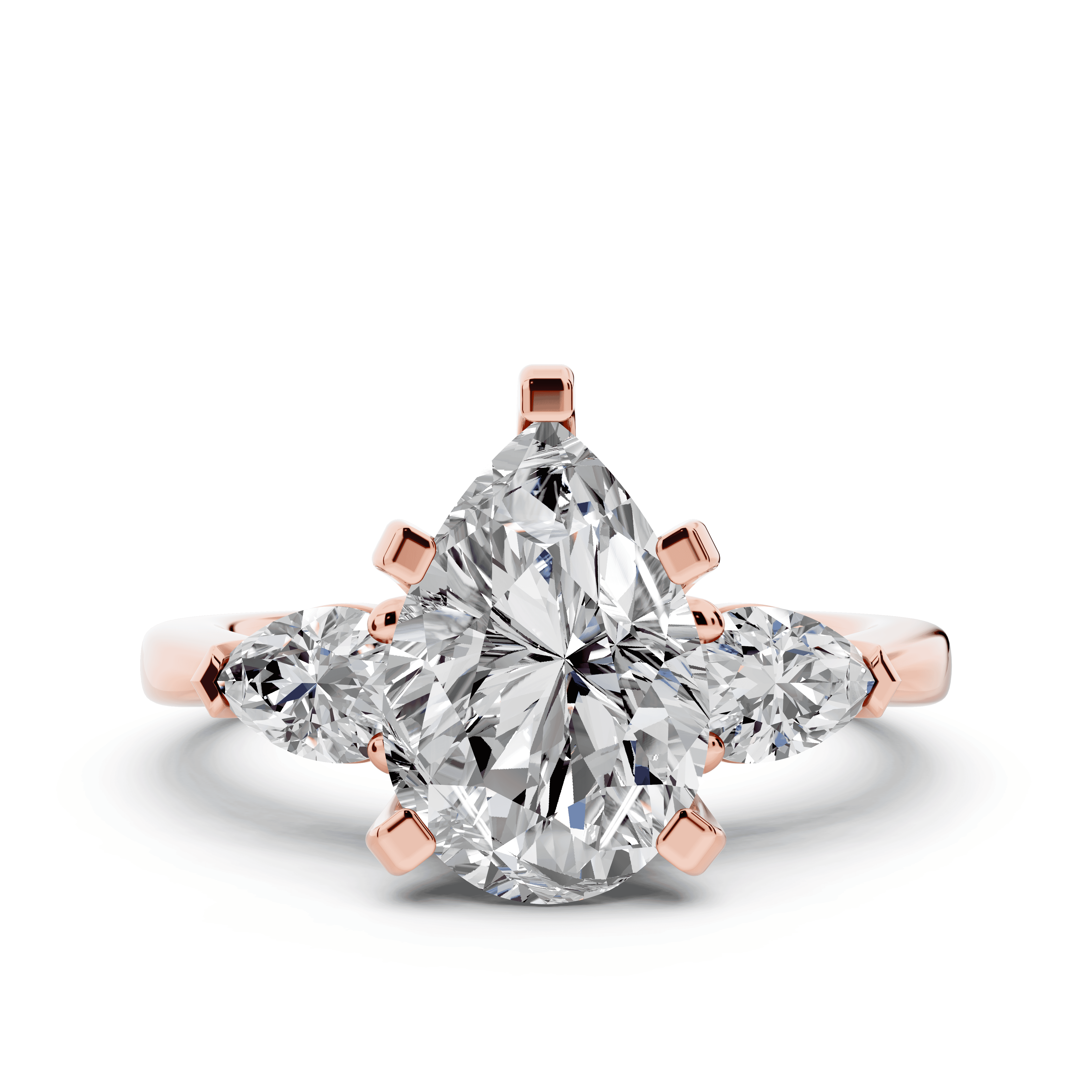 Madison Three-Stone Lab Pear Engagement Ring