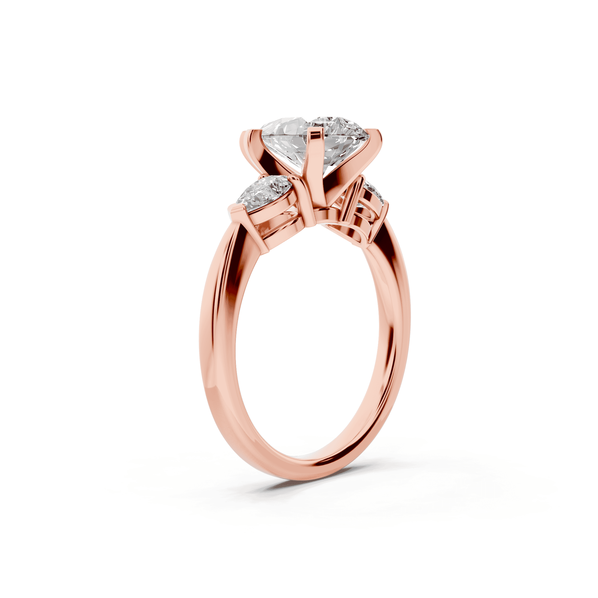 Madison Three-Stone Lab Pear Engagement Ring