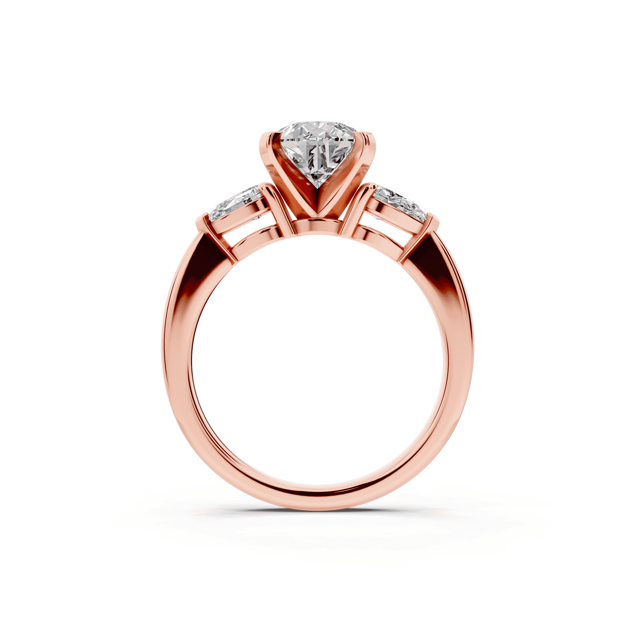 Madison Three-Stone Lab Pear Engagement Ring