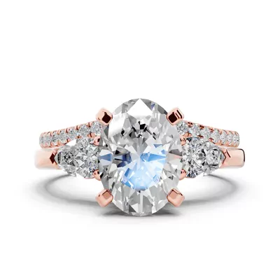 Madison Three-Stone Lab Pear Engagement Ring