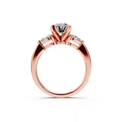 Madison Three-Stone Lab Pear Engagement Ring