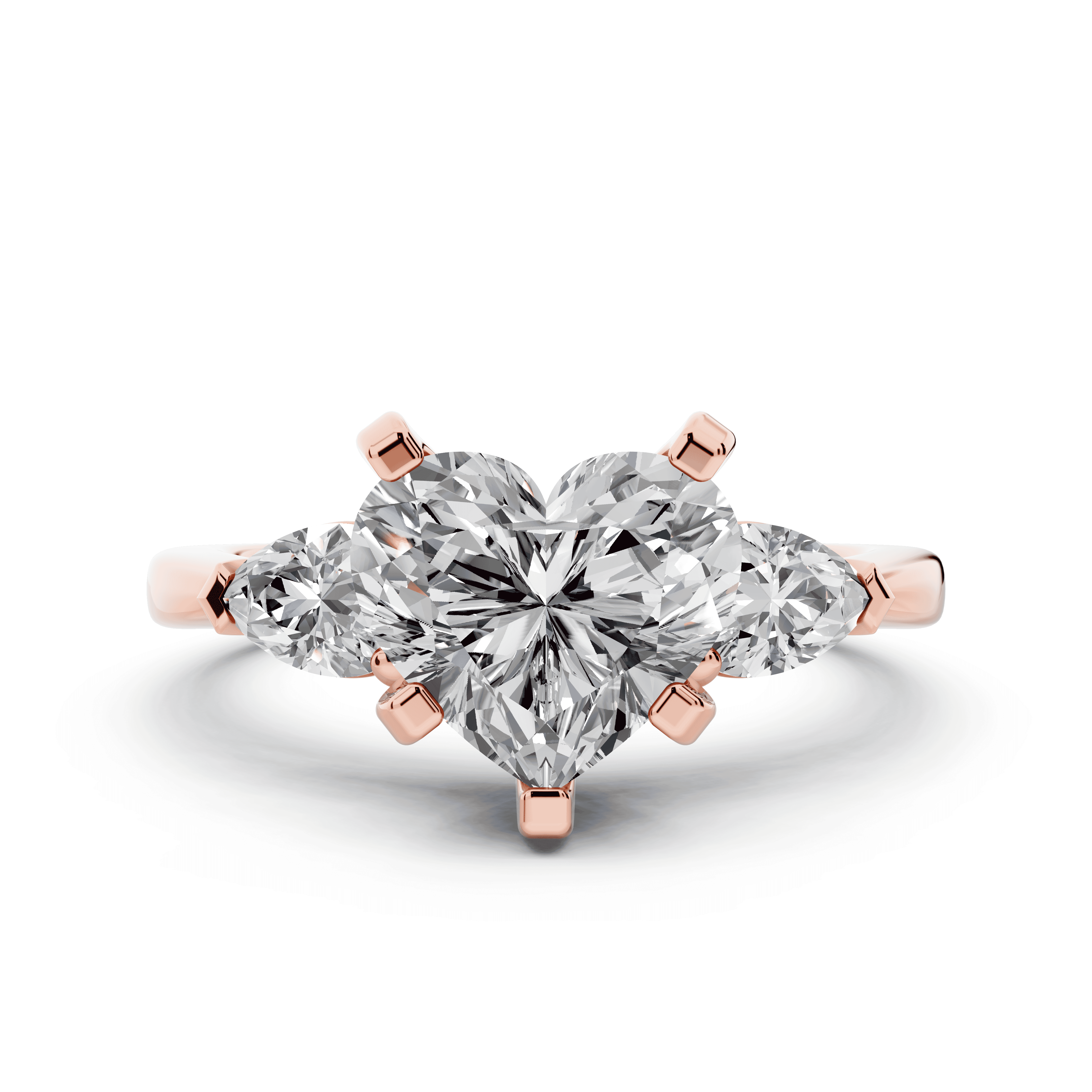 Madison Three-Stone Lab Pear Engagement Ring