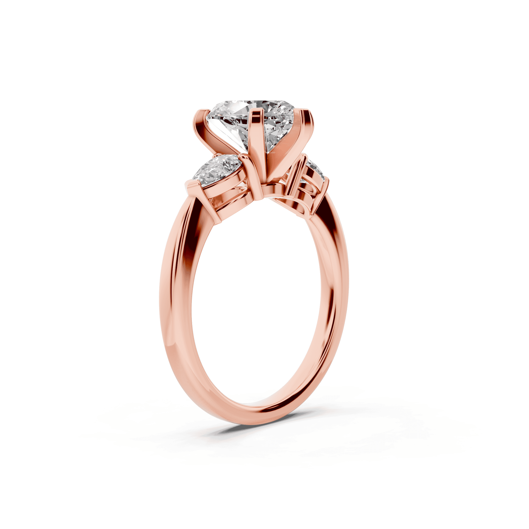 Madison Three-Stone Lab Pear Engagement Ring
