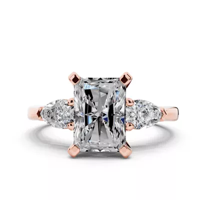 Madison Three-Stone Lab Pear Engagement Ring