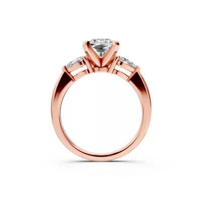 Madison Three-Stone Lab Pear Engagement Ring