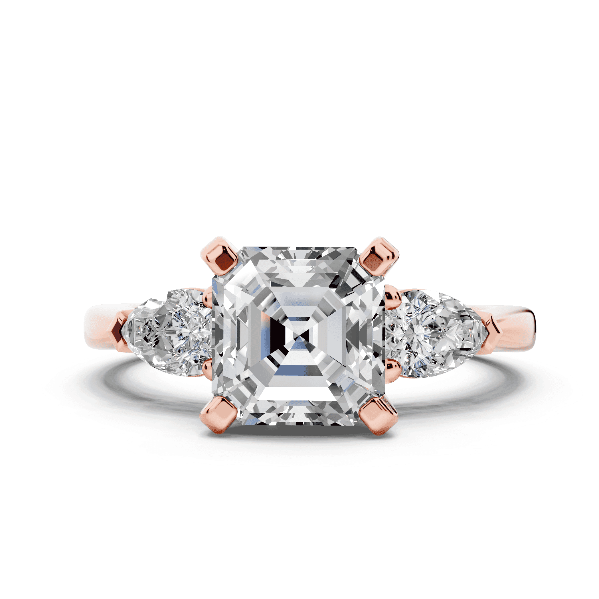 Madison Three-Stone Lab Pear Engagement Ring