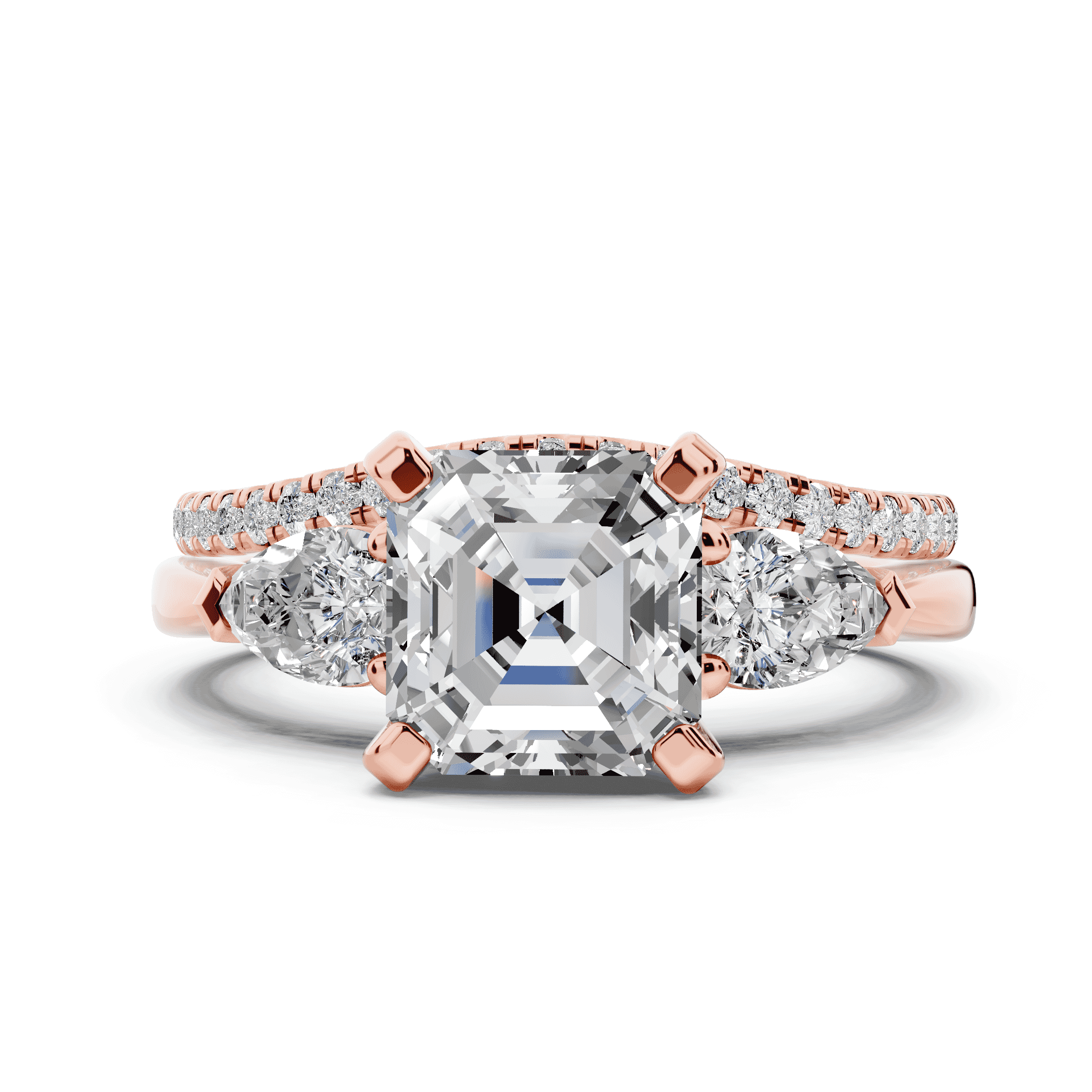 Madison Three-Stone Lab Pear Engagement Ring