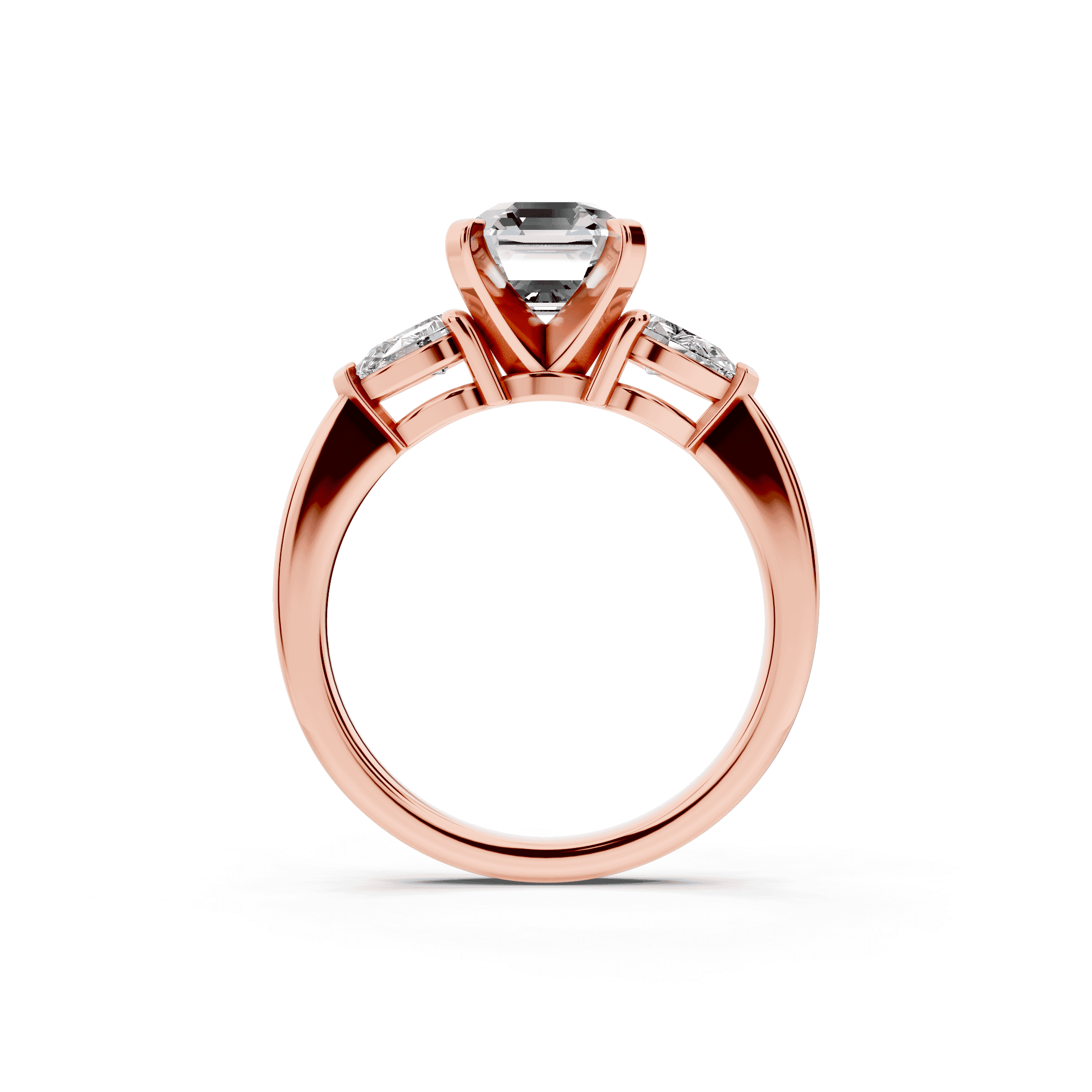 Madison Three-Stone Lab Pear Engagement Ring