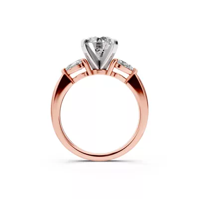 Madison Three-Stone Two-Tone Lab Pear Engagement Ring