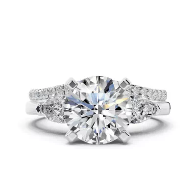 Madison Three-Stone Lab Pear Engagement Ring