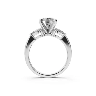 Madison Three-Stone Lab Pear Engagement Ring