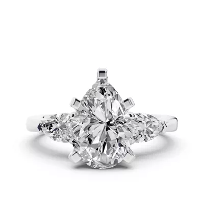 Madison Three-Stone Lab Pear Engagement Ring