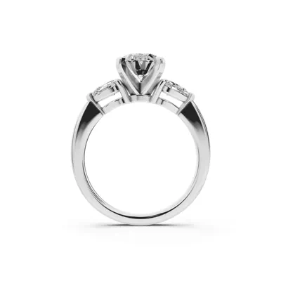 Madison Three-Stone Lab Pear Engagement Ring