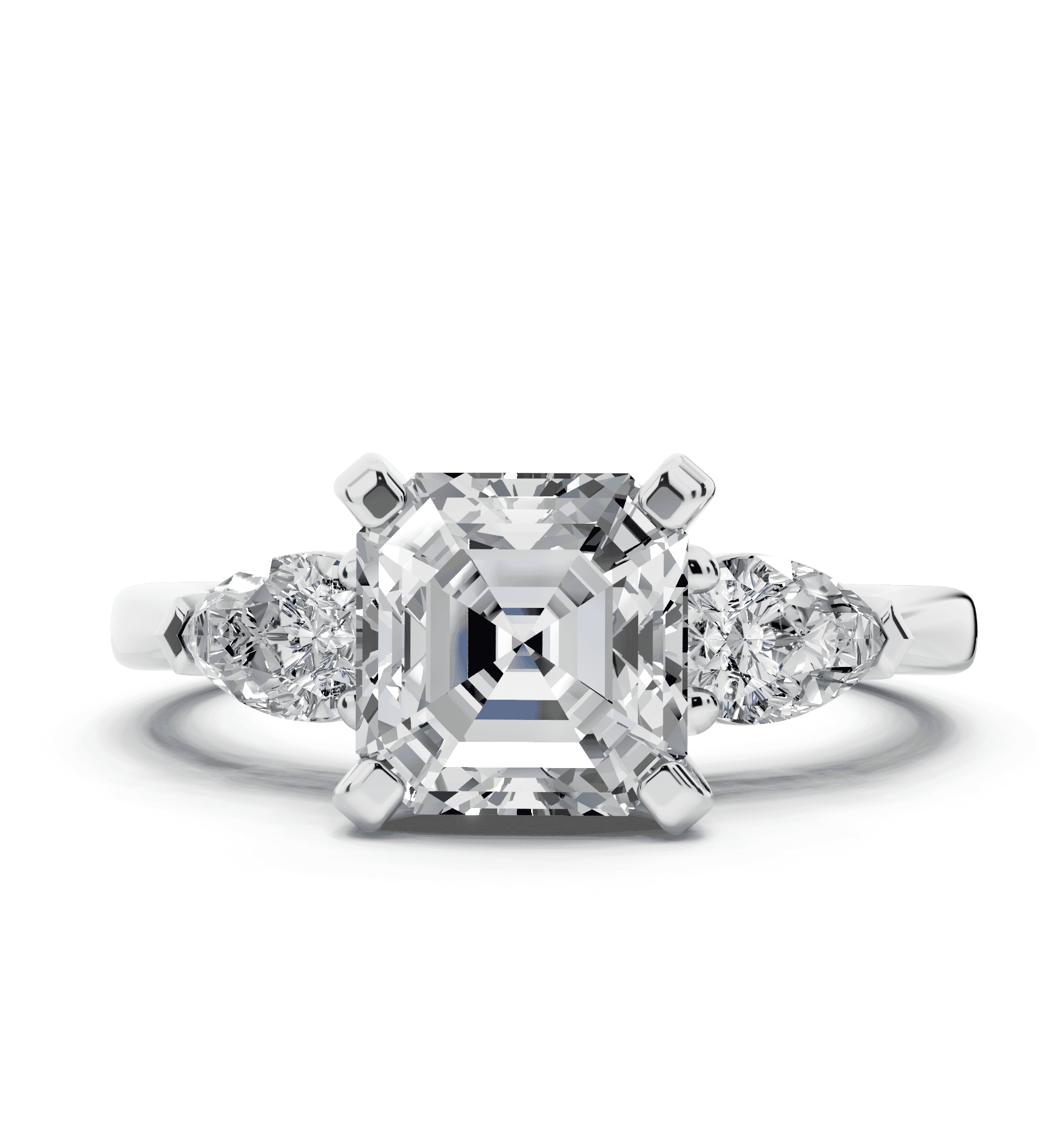 Madison Three-Stone Lab Pear Engagement Ring