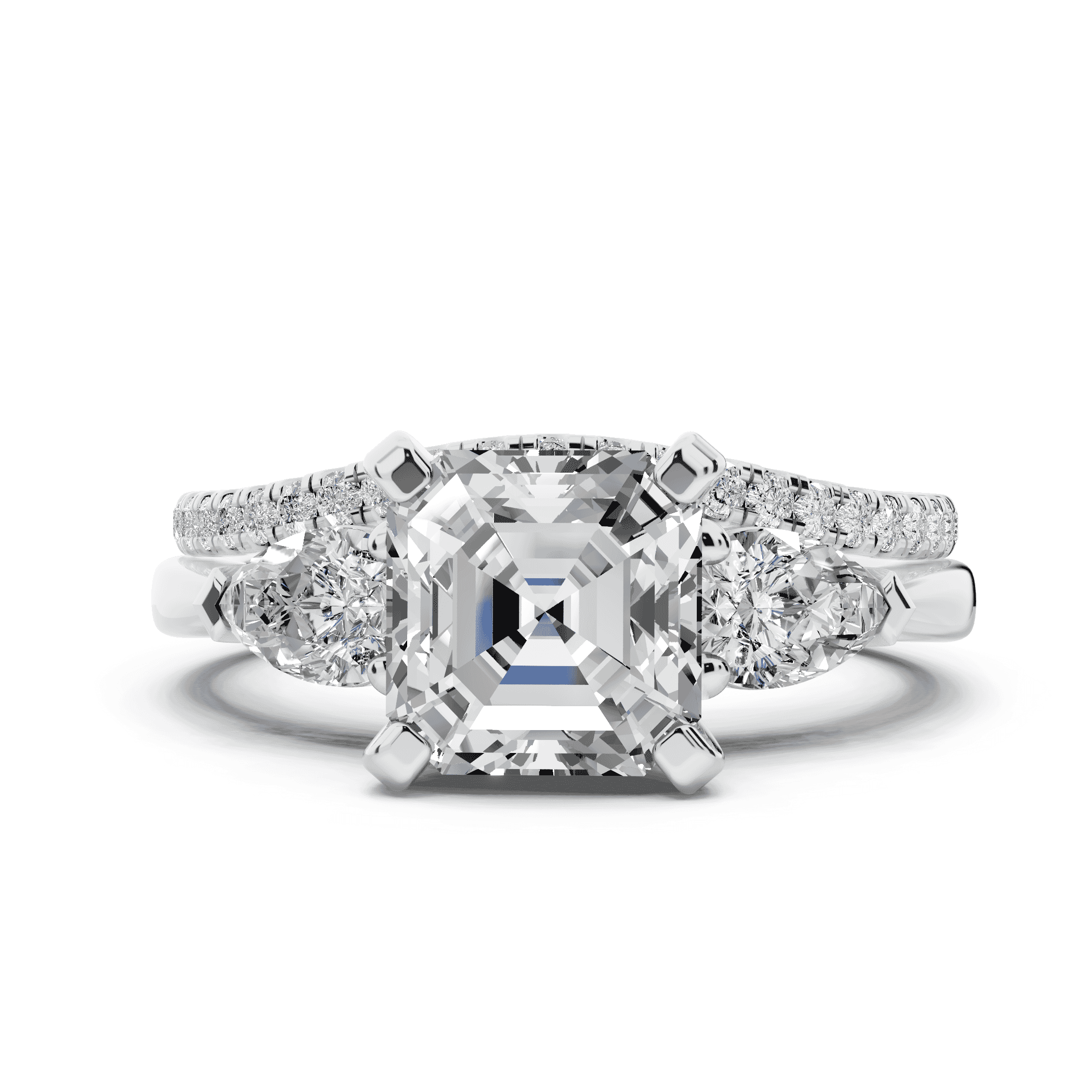 Madison Three-Stone Lab Pear Engagement Ring