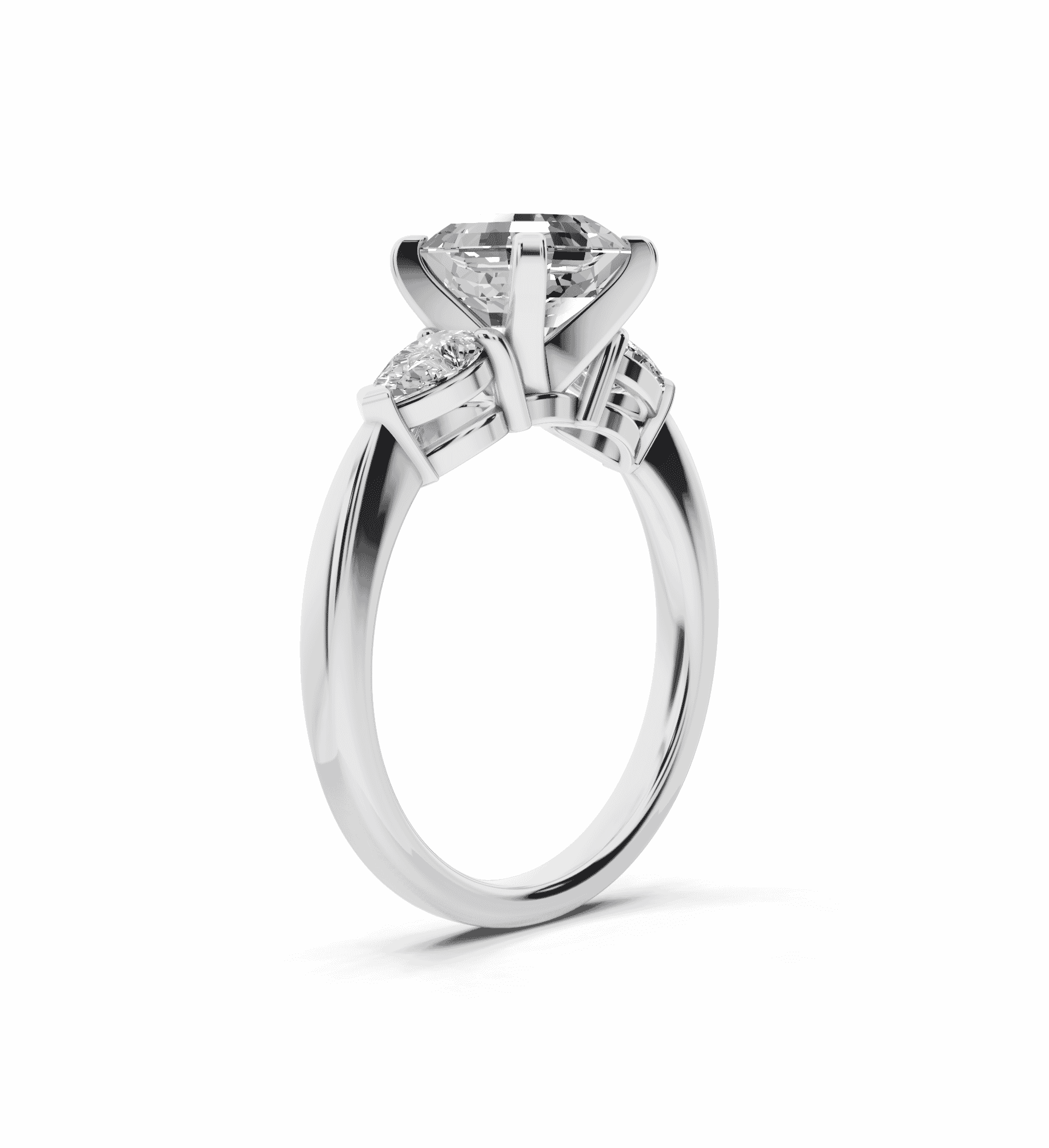 Madison Three-Stone Lab Pear Engagement Ring