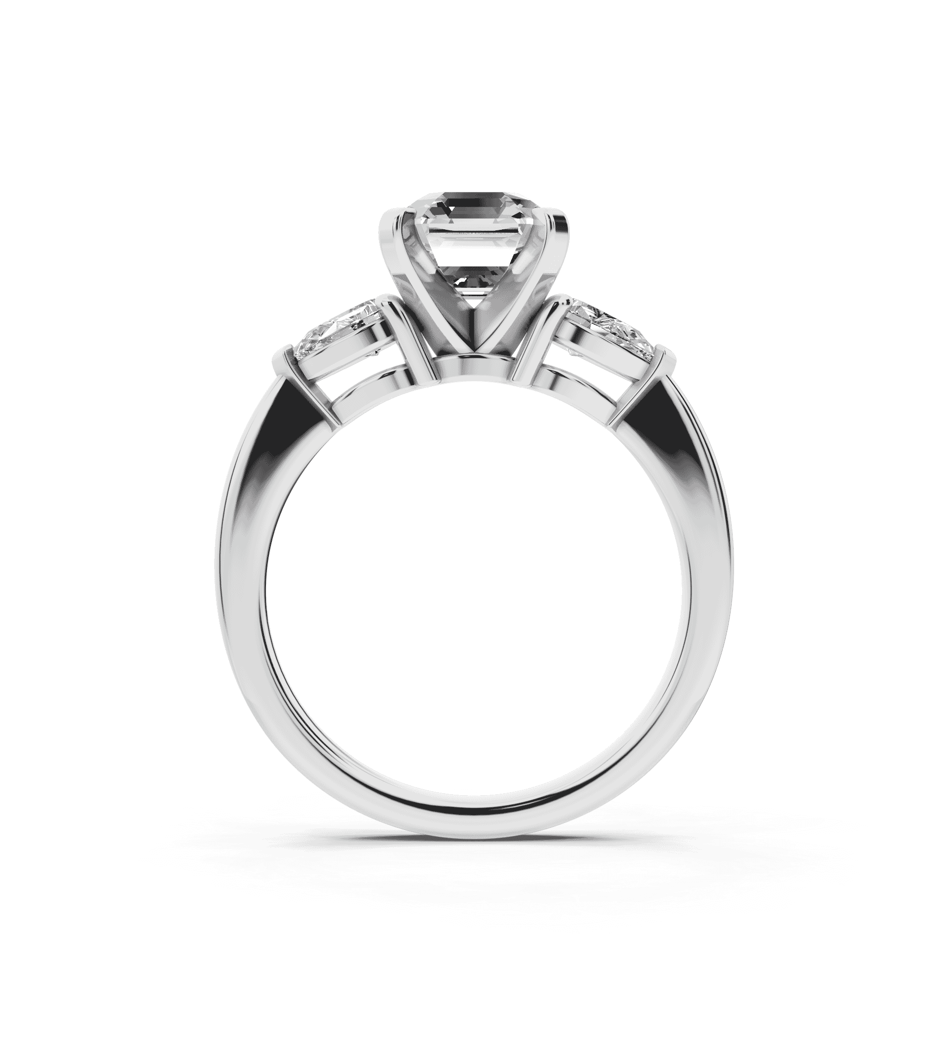 Madison Three-Stone Lab Pear Engagement Ring