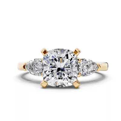 Madison Three-Stone Lab Pear Engagement Ring