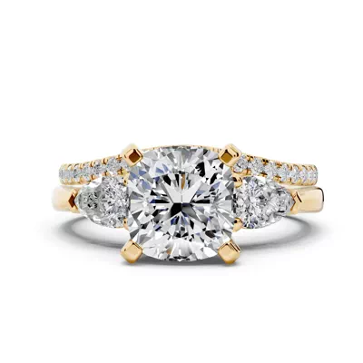 Madison Three-Stone Lab Pear Engagement Ring
