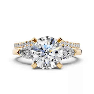 Madison Three-Stone Lab Pear Engagement Ring