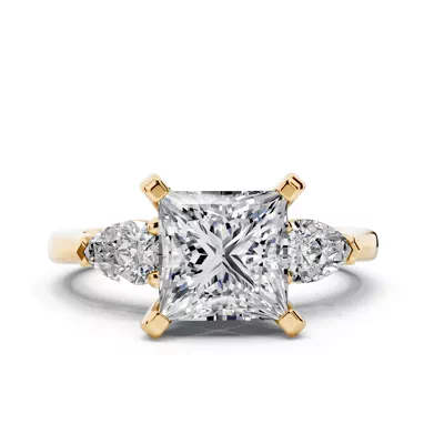 Madison Three-Stone Lab Pear Engagement Ring