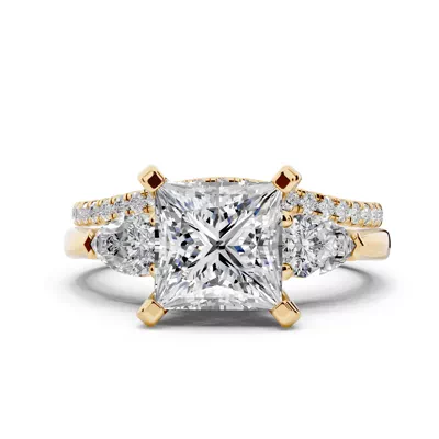 Madison Three-Stone Lab Pear Engagement Ring