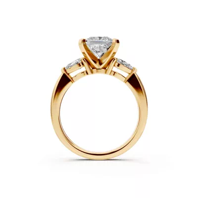 Madison Three-Stone Lab Pear Engagement Ring