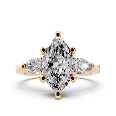 Madison Three-Stone Lab Pear Engagement Ring