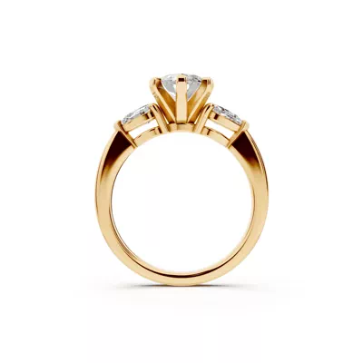 Madison Three-Stone Lab Pear Engagement Ring