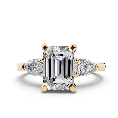 Madison Three-Stone Lab Pear Engagement Ring